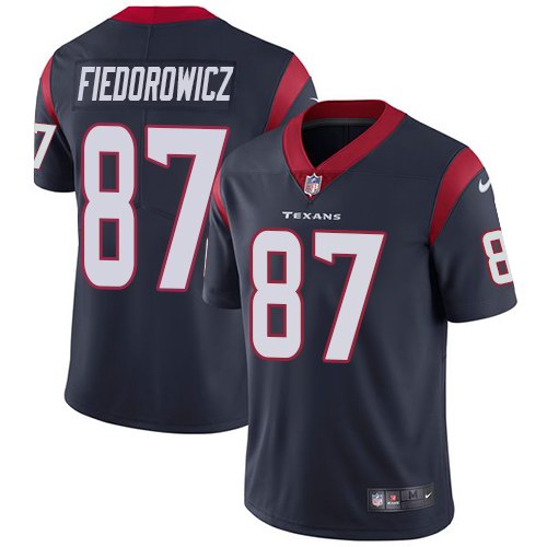 Nike Texans 87 C.J. Fiedorowicz Navy Youth Vapor Untouchable Limited Jersey
