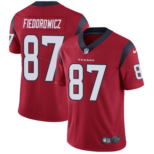 Nike Texans 87 C.J. Fiedorowicz Red Youth Vapor Untouchable Limited Jersey