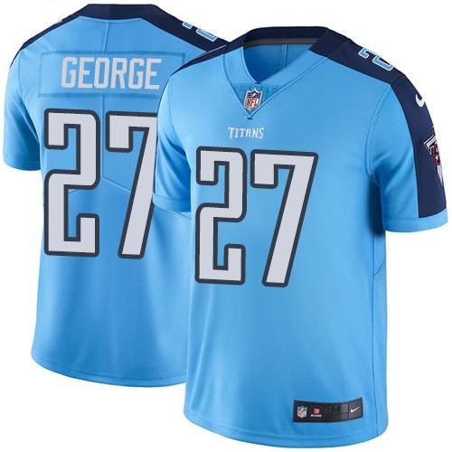 Nike Titans 27 Eddie George Light Blue Youth Vapor Untouchable Limited Jersey