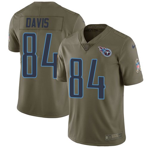 Nike Titans 84 Corey Davis Olive Salute To Service Limited Jersey