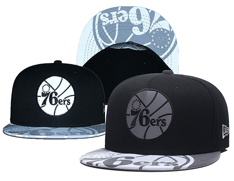 76ers Reflective Logo Black Adjustable Hat GS