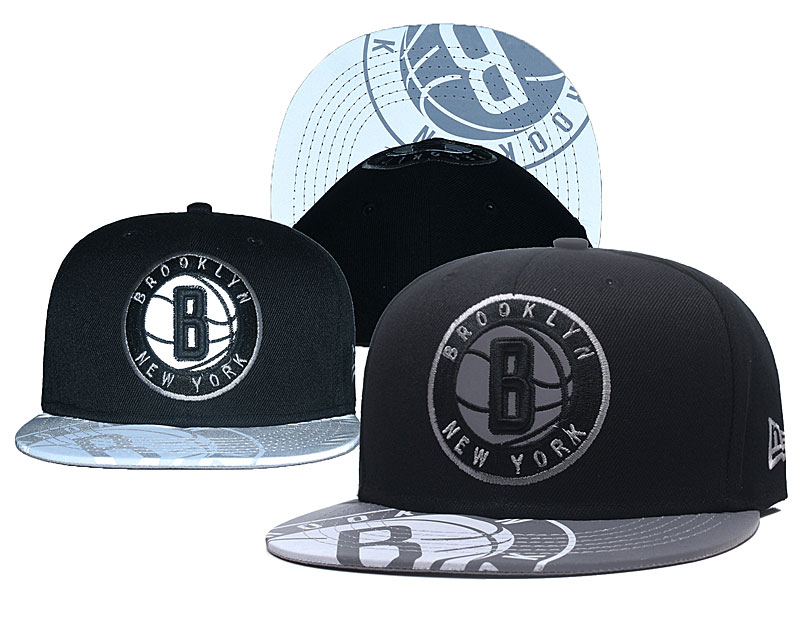 Brooklyn Nets Reflective Logo Black Adjustable Hat GS