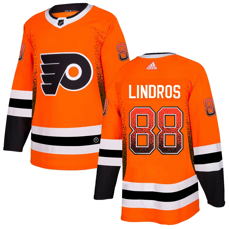 Flyers 88 Eric Lindros Orange Drift Fashion Adidas Jersey