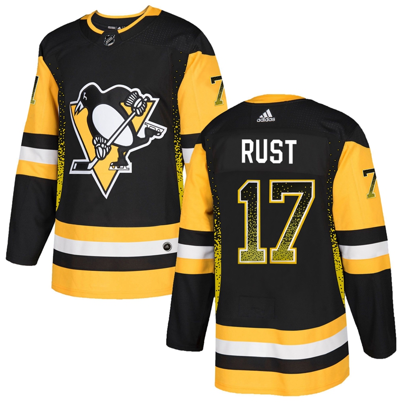 Penguins 17 Bryan Rust Black Drift Fashion Adidas Jersey