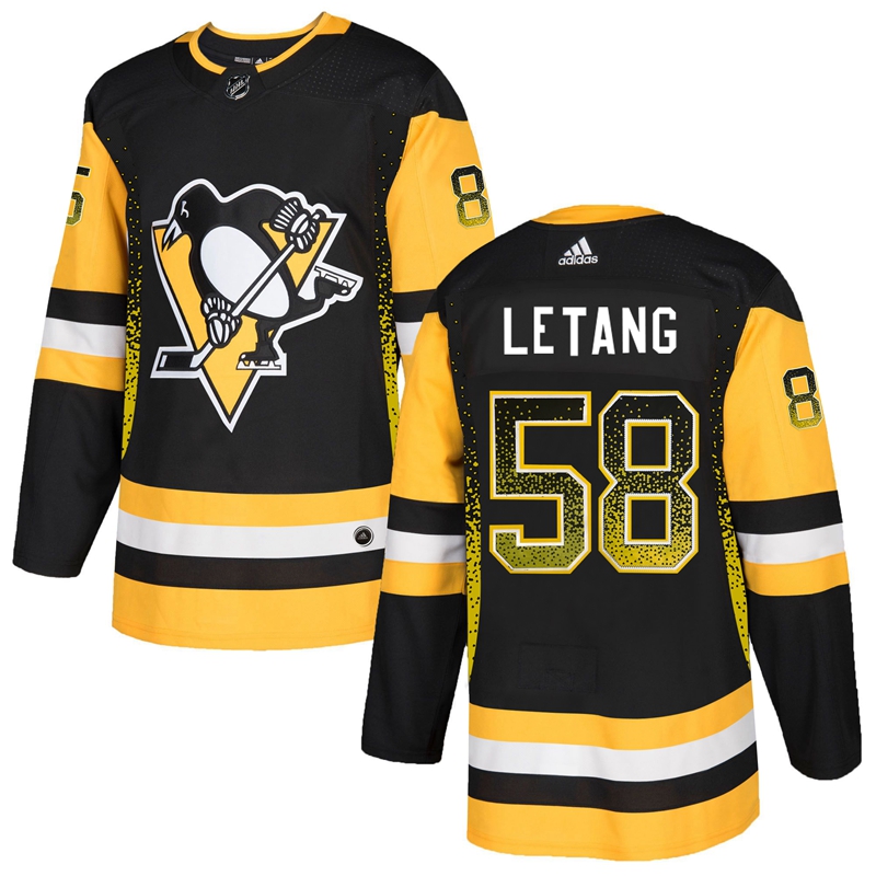 Penguins 58 Kris Letang Black Drift Fashion Adidas Jersey