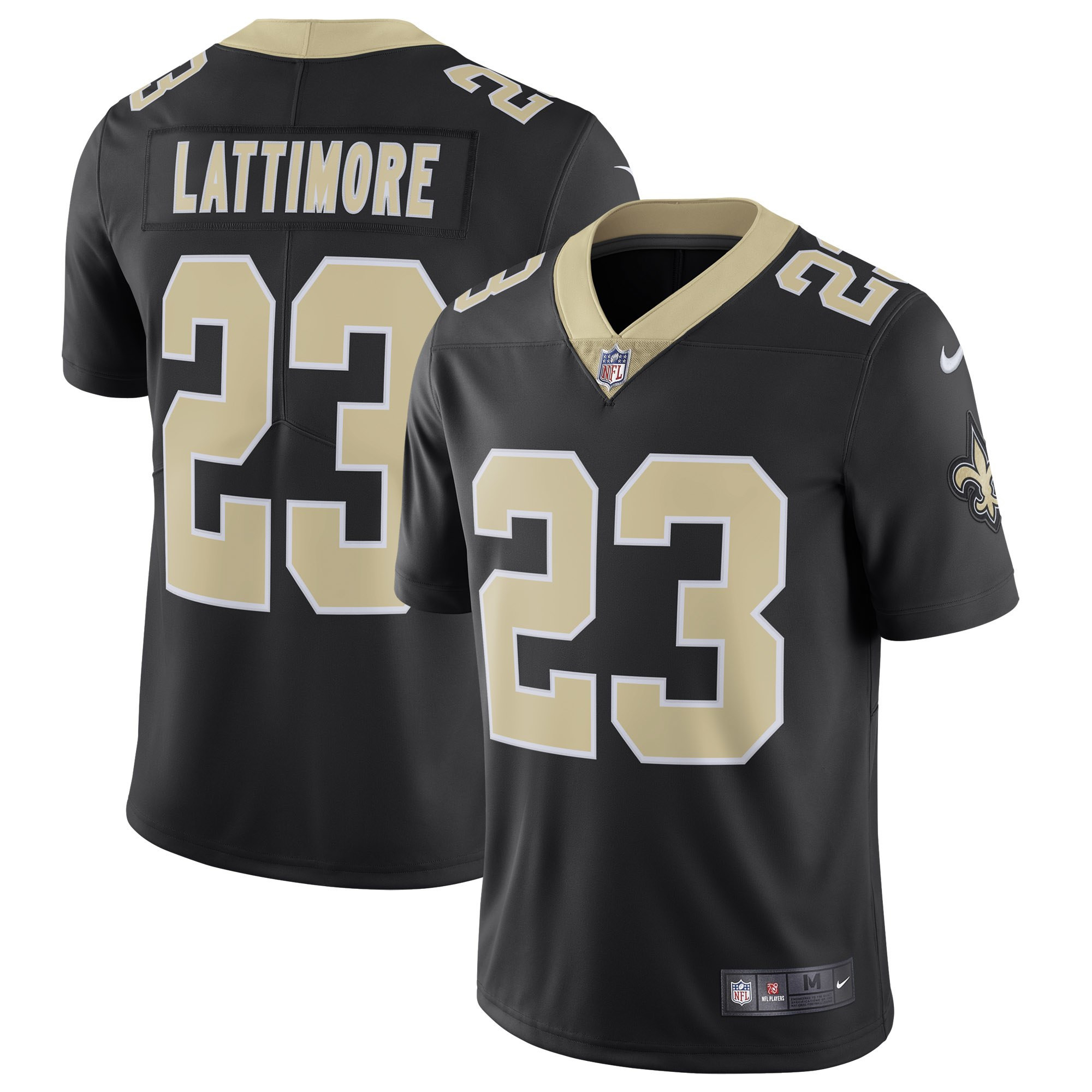 Nike Saints 23 Marshon Lattimore Black Vapor Untouchable Limited Jersey