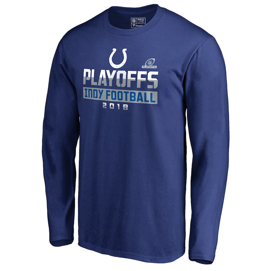 Colts Blue 2018 NFL Playoffs Indy Football Men's Long Sleeve T-Shirt