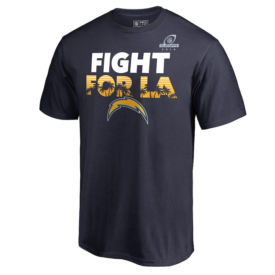 Chargers Navy 2018 NFL Playoffs Fight For LA Men's T-Shirt