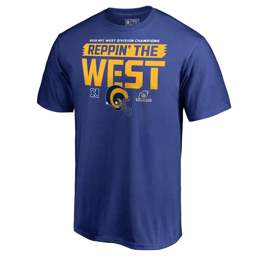 Rams Blue 2018 NFL Playoffs Reppin' The West Men's T-Shirt
