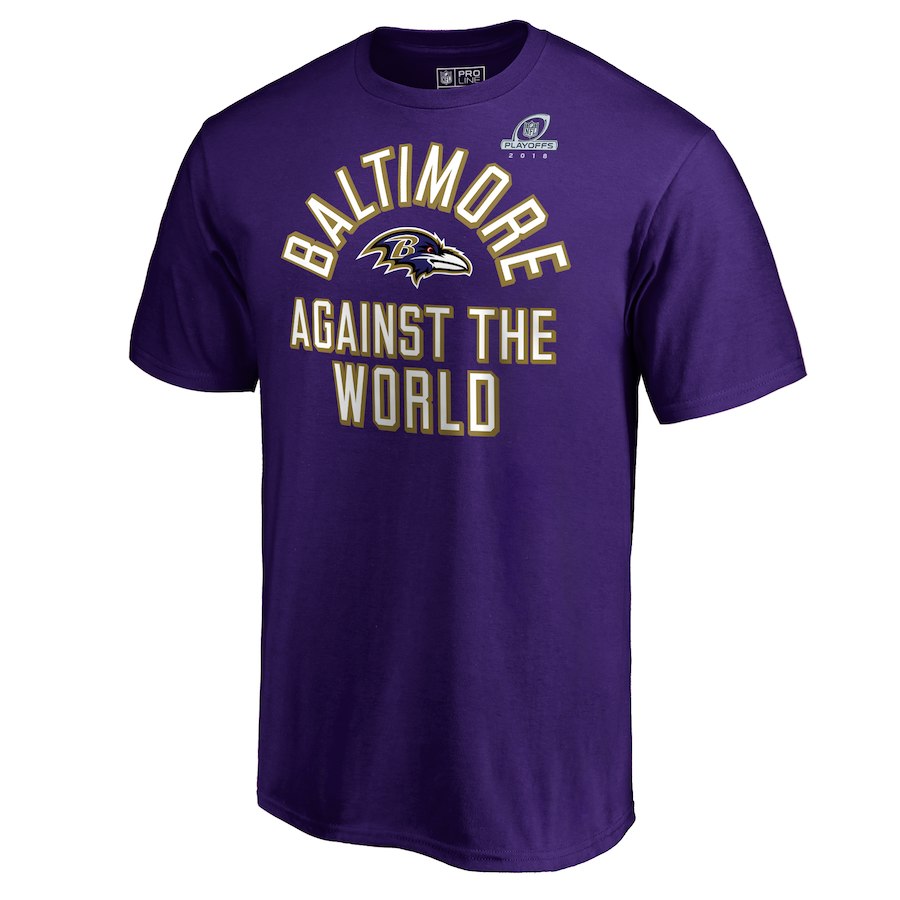 Ravens Purple 2018 NFL Playoffs Against The World Men's T-Shirt