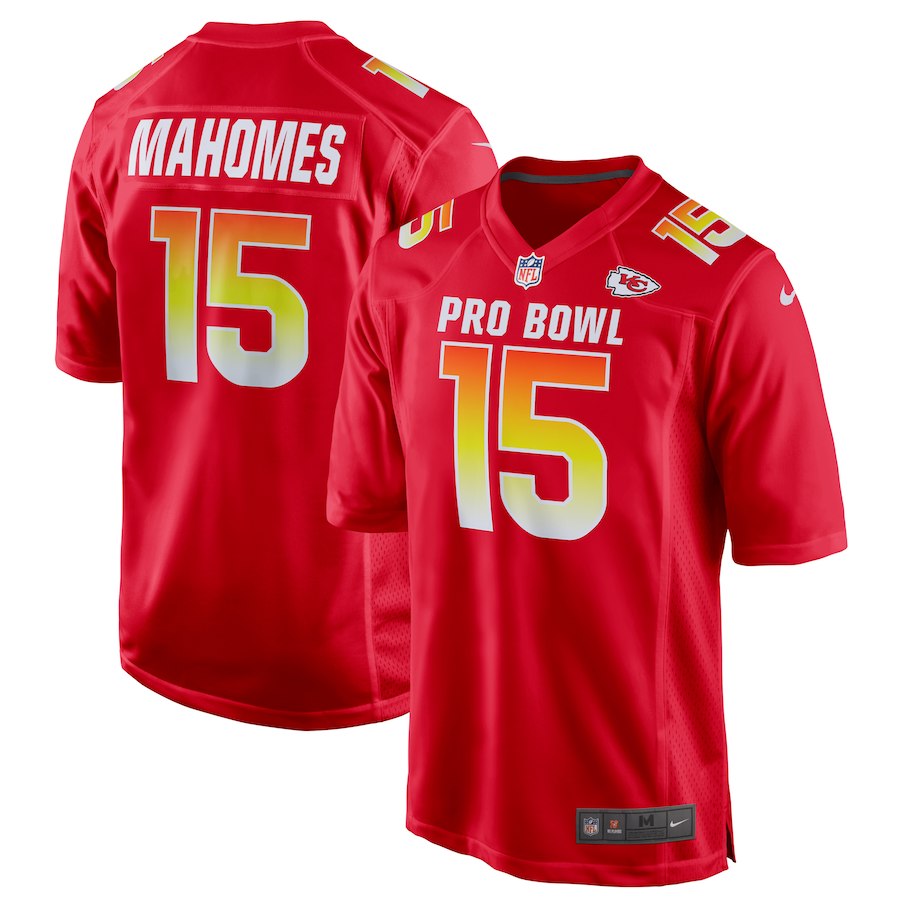 Nike AFC Chiefs 15 Patrick Mahomes Red 2019 Pro Bowl Game Jersey