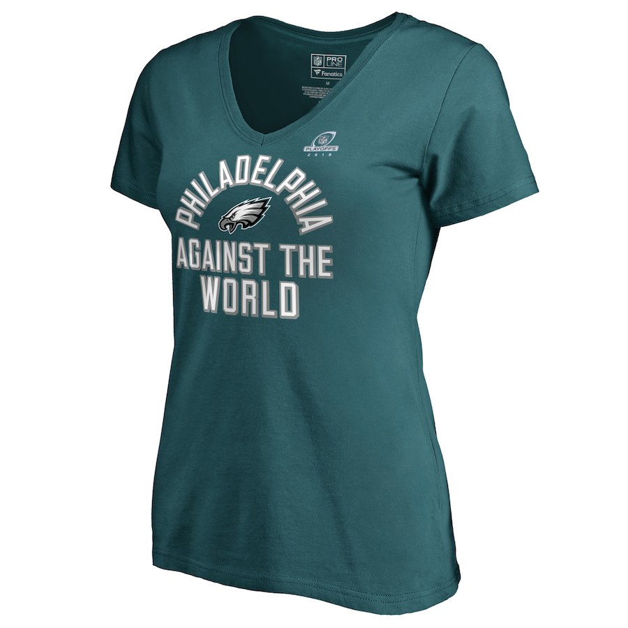 Eagles Green Women's 2018 NFL Playoffs Against The World T-Shirt