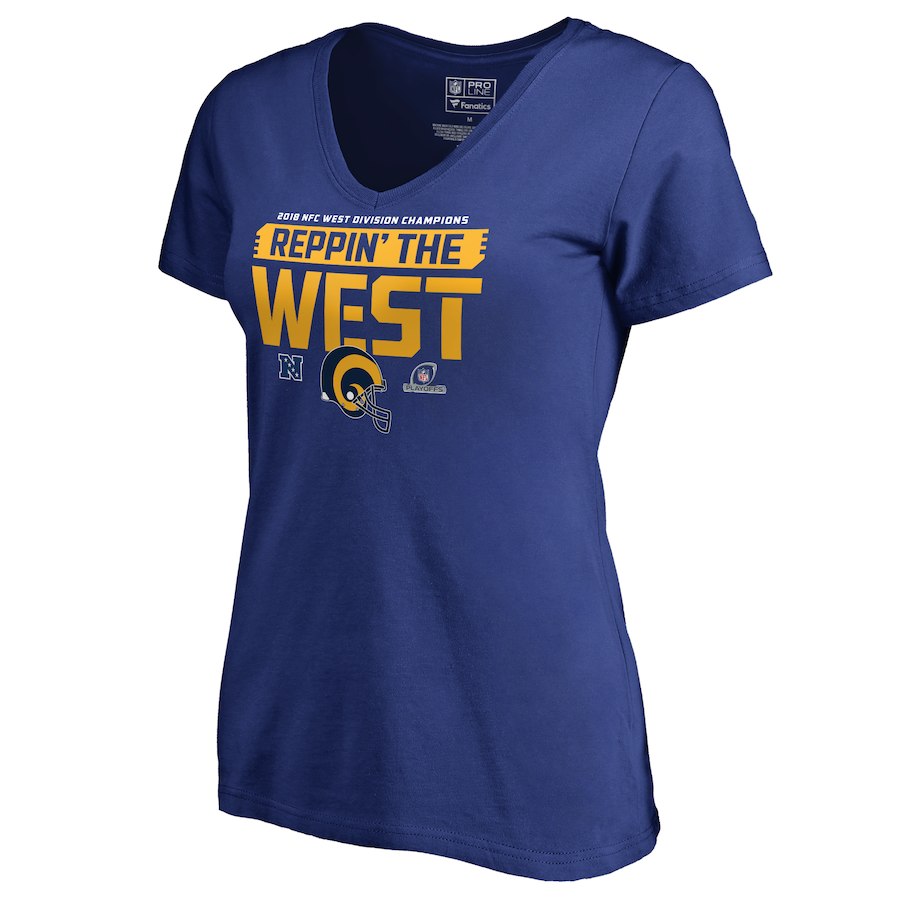 Rams Blue Women's 2018 NFL Playoffs Reppin' The West T-Shirt