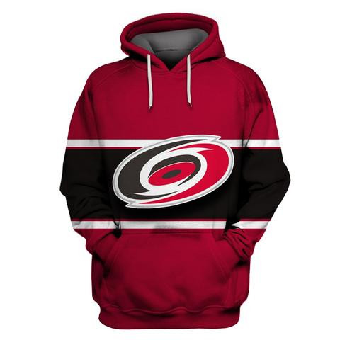 Hurricanes Red All Stitched Hooded Sweatshirt