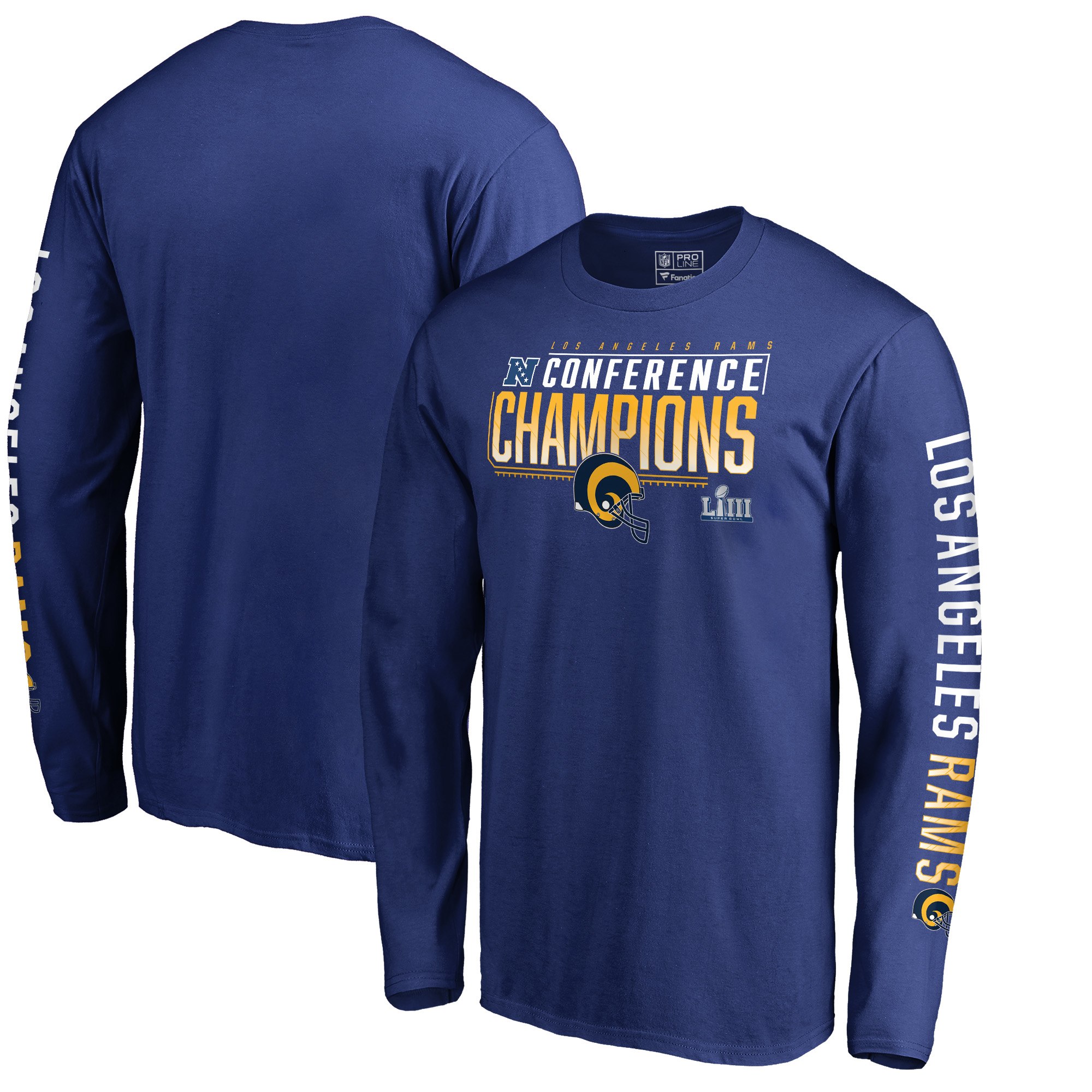 Los Angeles Rams NFL Pro Line by Fanatics Branded 2018 NFC Champions Touchback Long Sleeve T-Shirt Royal