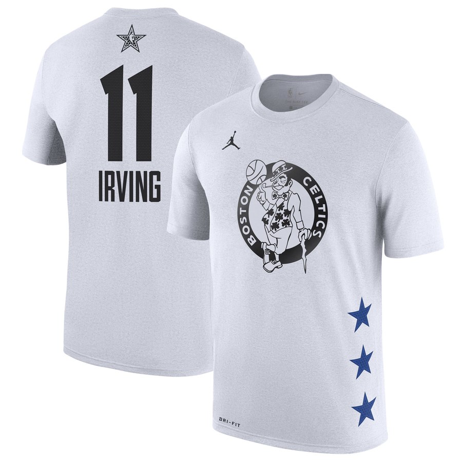 Celtics 11 Kyrie Irving White 2019 NBA All-Star Game Men's T-Shirt