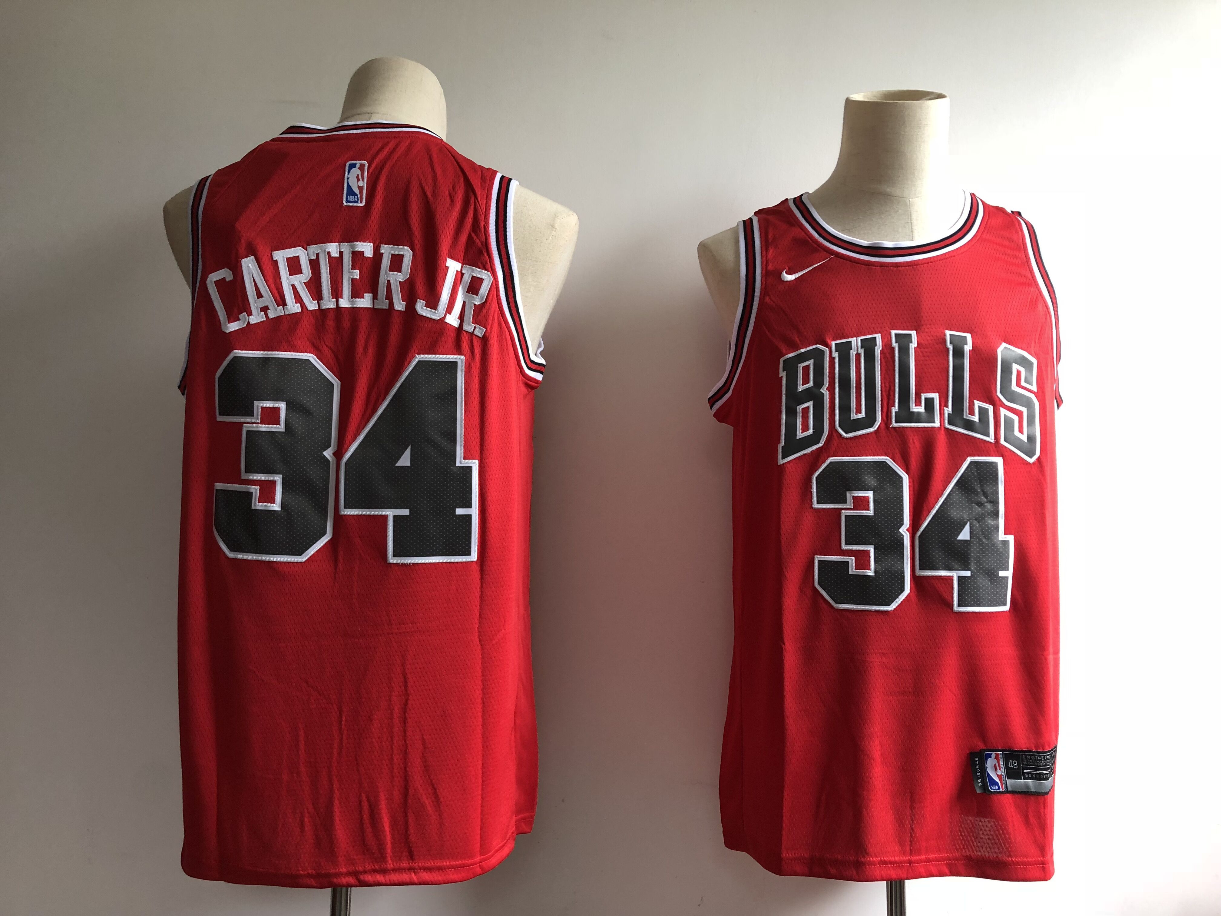 Bulls 34 Wendell Carter Jr. Red Nike Swingman Jersey