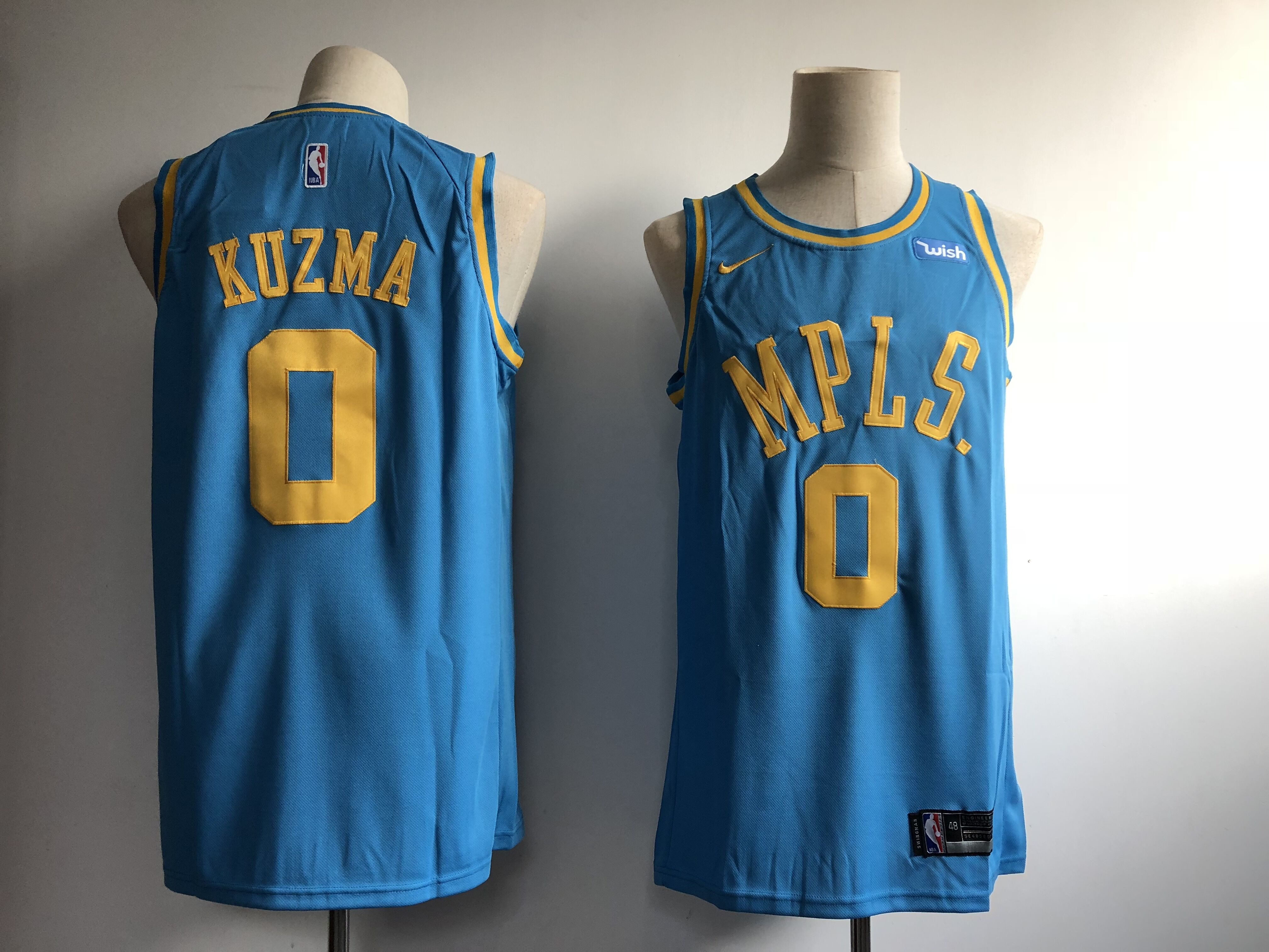 Lakers 0 Kyle Kuzma Light Blue Nike Throwback Swingman Jersey