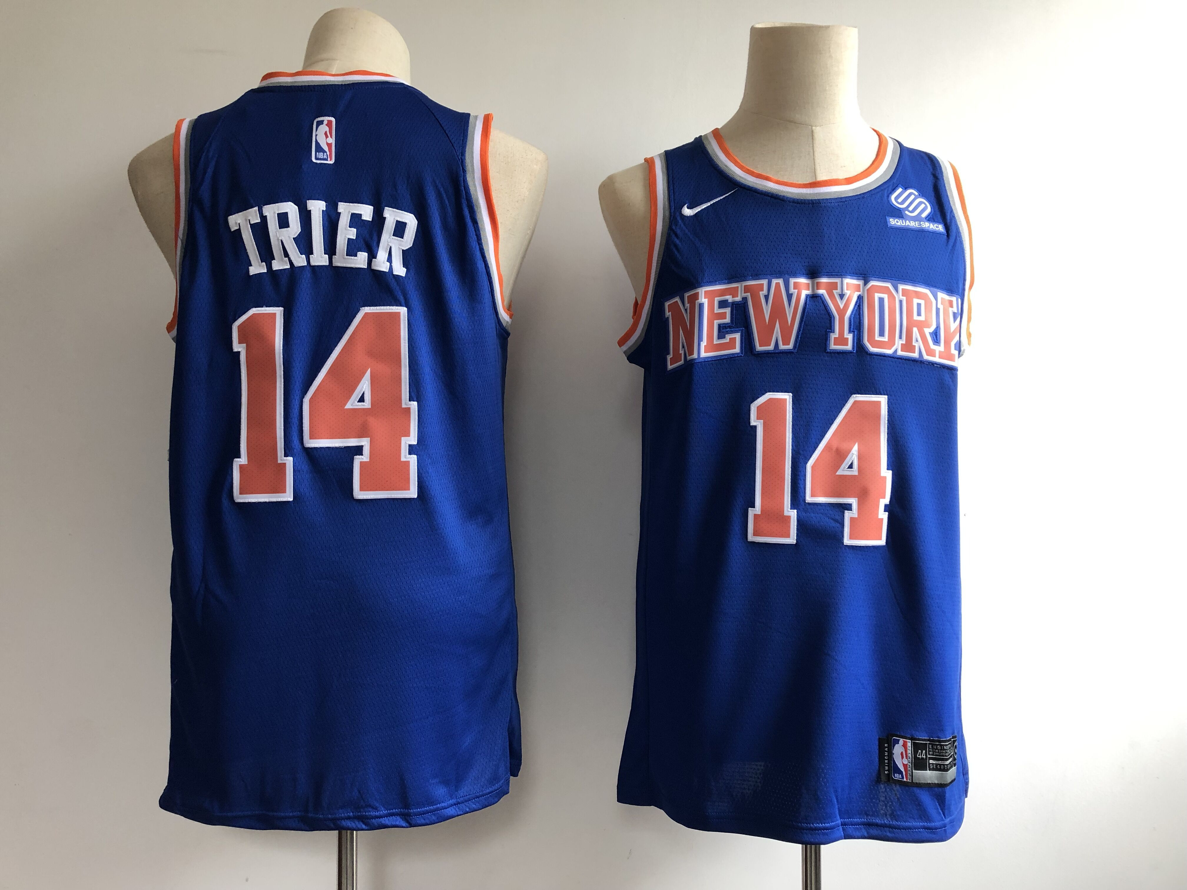 Knicks 14 Allonzo Trier Blue Nike Swingman Jersey