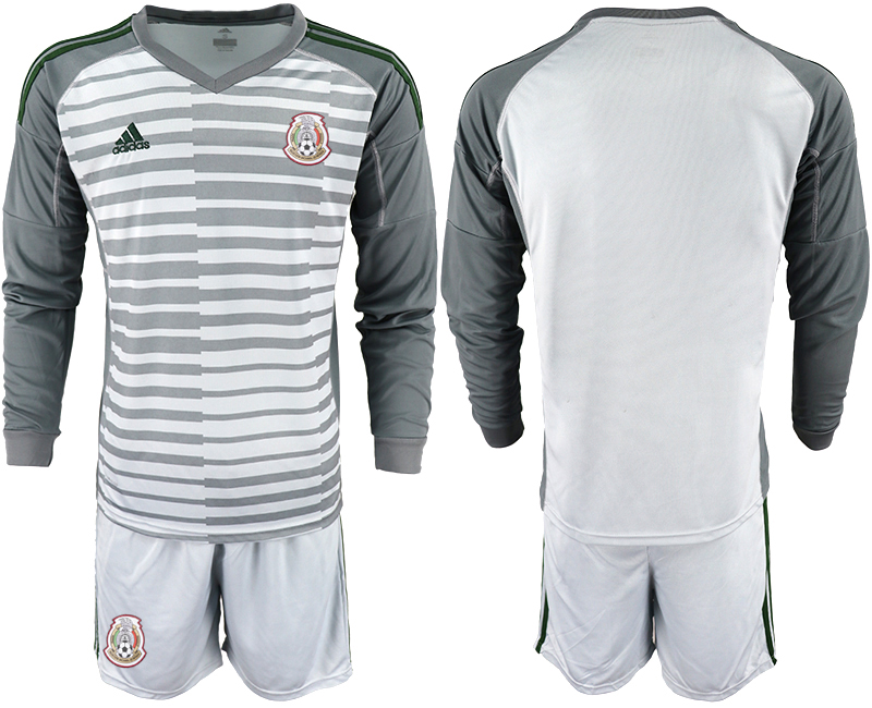 Mexico Gray 2018 FIFA World Cup Long Sleeve Goalkeeper Soccer Jersey