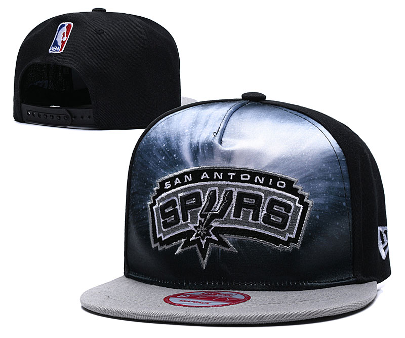 Spurs Galaxy Logo Black Adjustable Hat TX