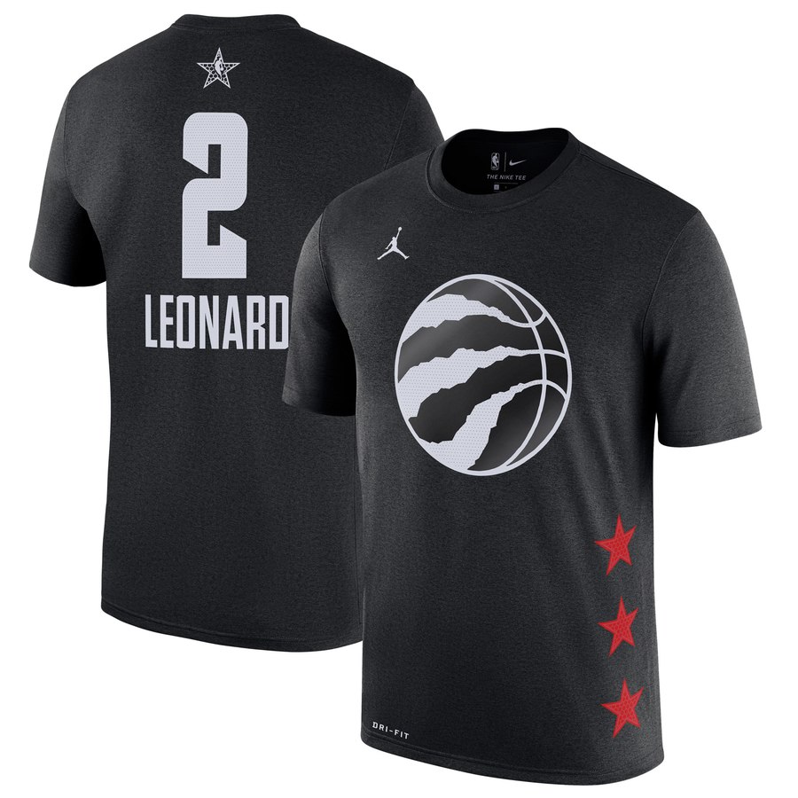 Toronto Raptors 2 Kawhi Leonard Jordan Brand 2019 NBA All-Star Game Name & Number T-Shirt Black