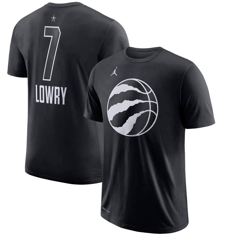 Toronto Raptors 7 Kyle Lowry Jordan Brand 2018 All-Star Game Name & Number Performance T-Shirt Black