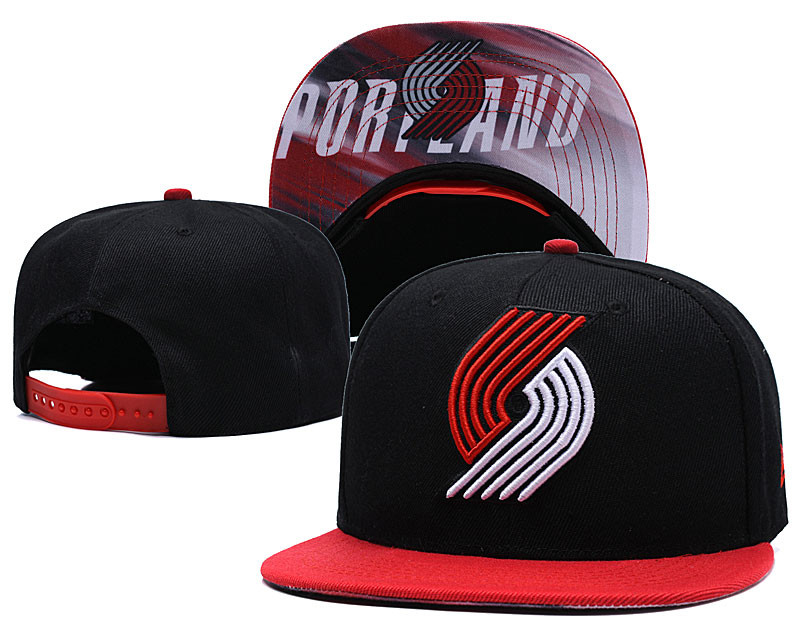 Blazers Team Logo Black Red Adjustable Hat LH