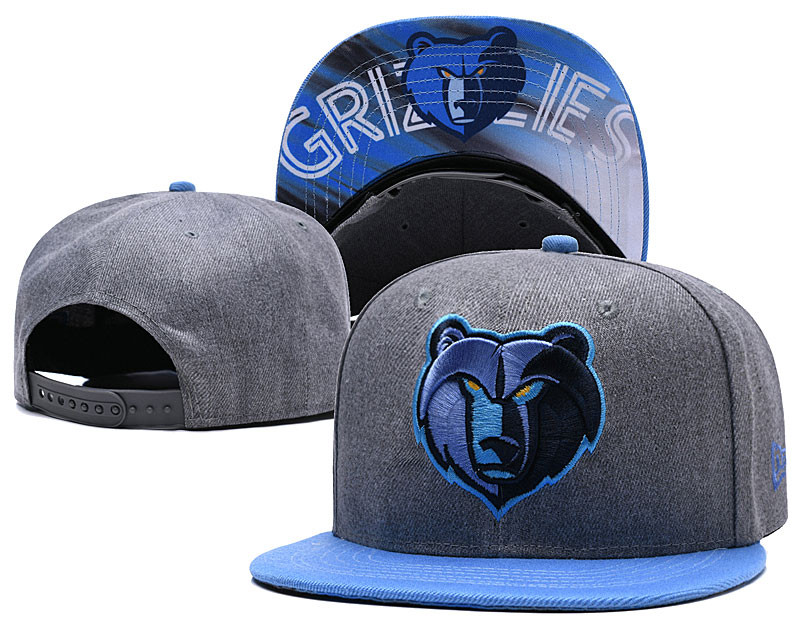 Grizzlies Team Logo Gray Adjustable Hat LH