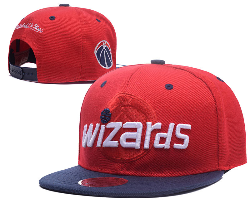 Wizards Team Logo Red Mitchell & Ness Adjustable Hat LH