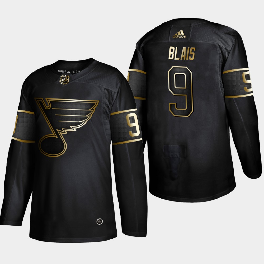 Blues 9 Sammy Blais Black Gold Adidas Jersey
