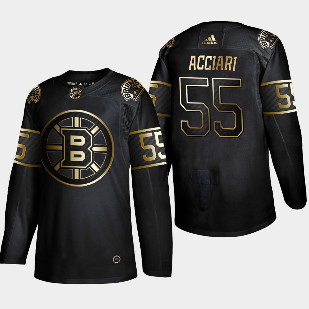 Bruins 55 Noel Acciari Black Gold Adidas Jersey