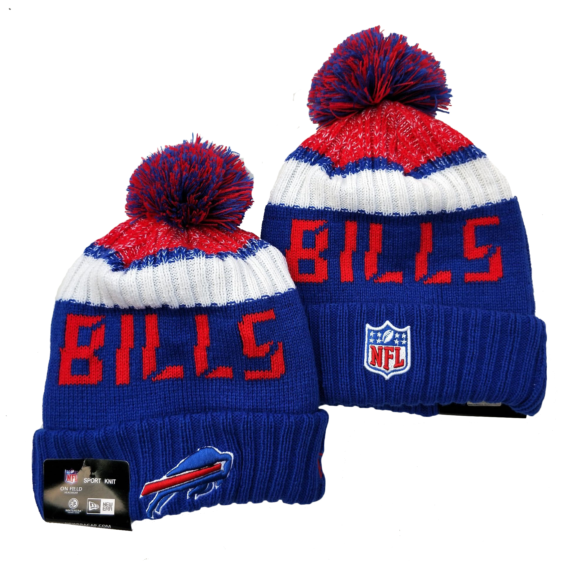 Bills Team Logo Royal Pom Knit Hat YD