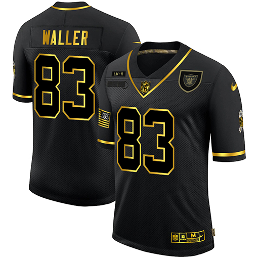 Nike Raiders 83 Darren Waller Black Gold 2020 Salute To Service Limited Jersey