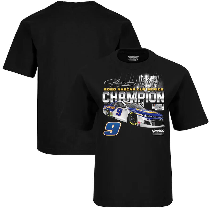 Men's Chase Elliott Black 2020 NASCAR Cup Series Champion Official Champ T-Shirt