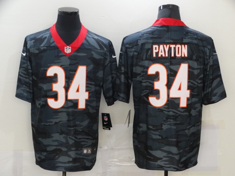 Nike Bears 34 Walter Payton Black Camo Limited Jersey
