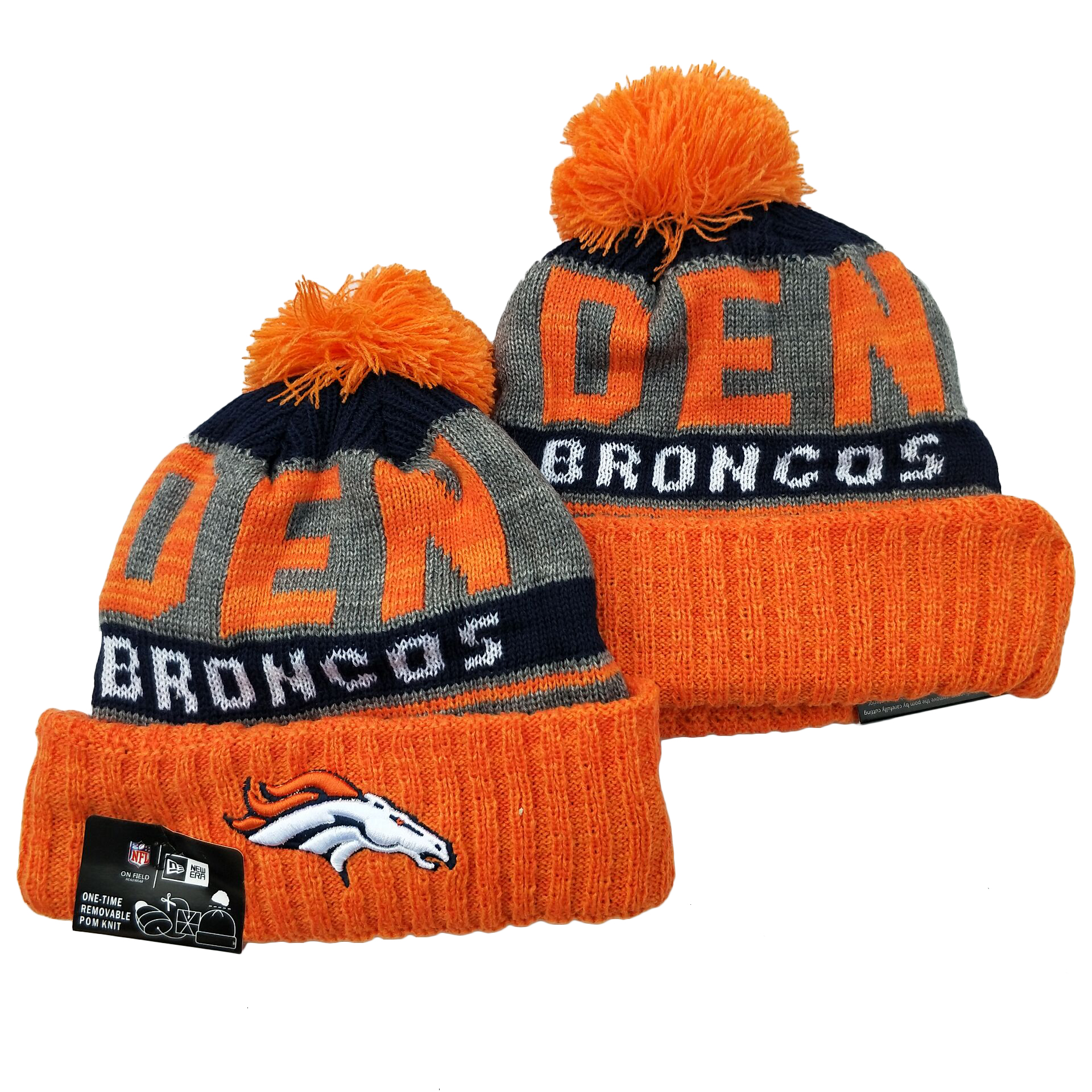 Broncos Team Logo Orange Cuffed Knit Hat YD