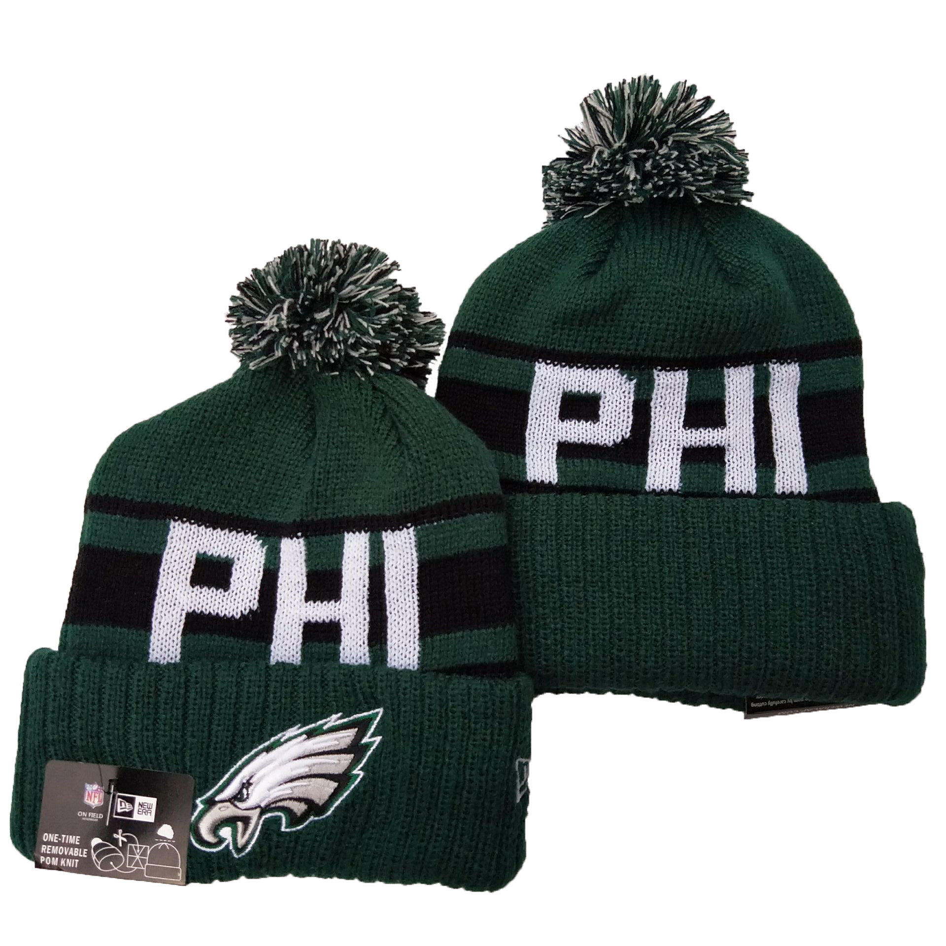Eagles Fresh Logo Green Cuffed Knit Hat YD