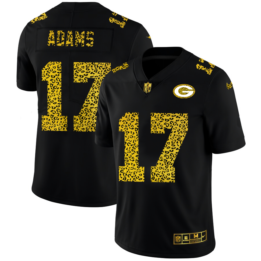 Nike Packers 17 Davante Adams Black Leopard Vapor Untouchable Limited Jersey