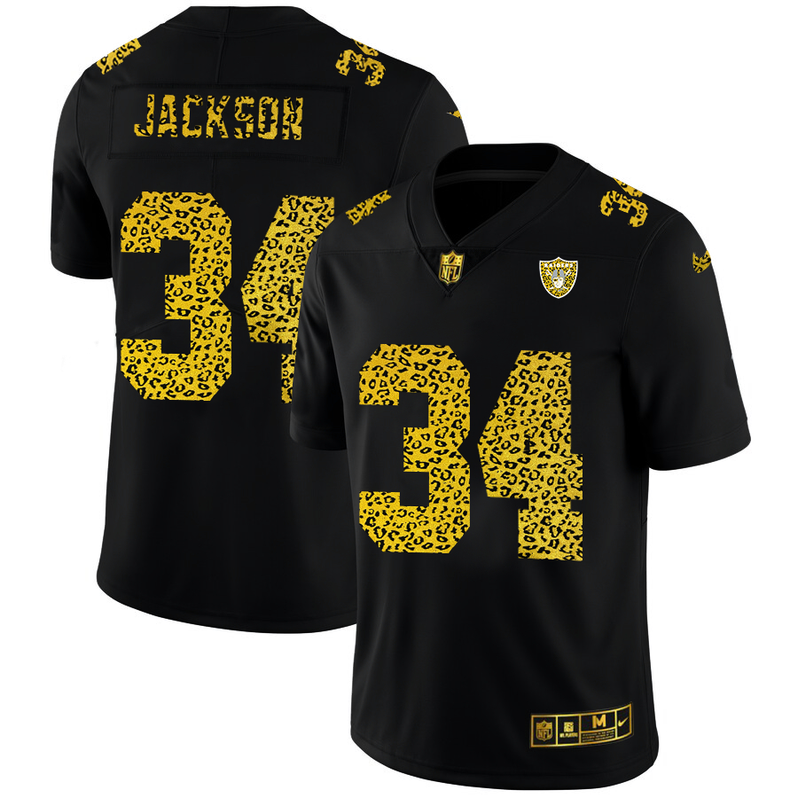 Nike Raiders 34 Bo Jackson Black Leopard Vapor Untouchable Limited Jersey