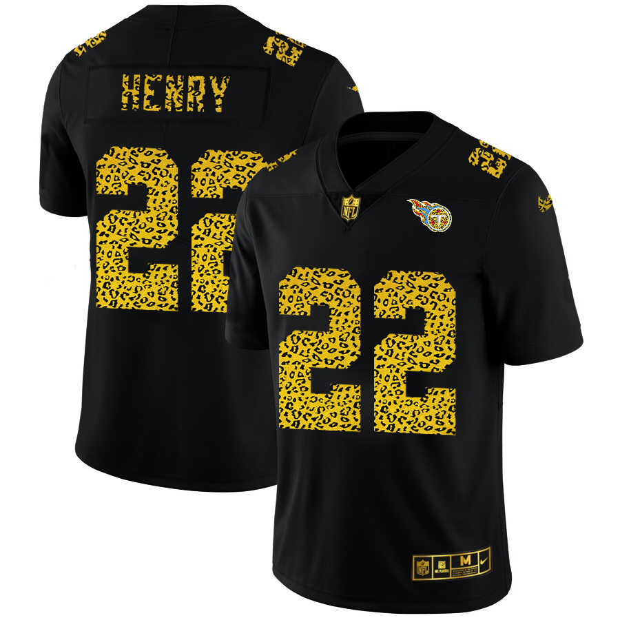 Nike Titans 22 Derrick Henry Black Leopard Vapor Untouchable Limited Jersey