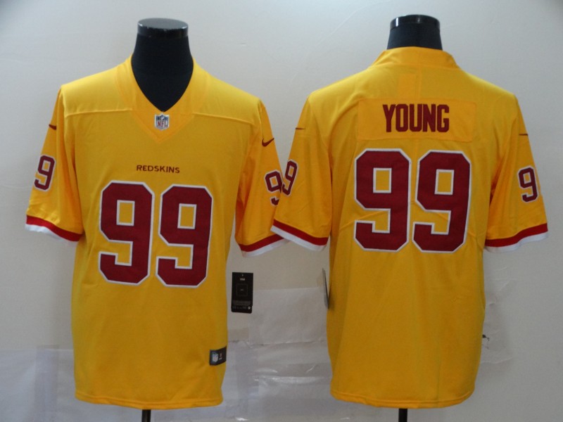 Nike Redskins 99 Chase Young Yellow 2020 NFL Draft First Round Pick Vapor Untouchable Limited Jersey