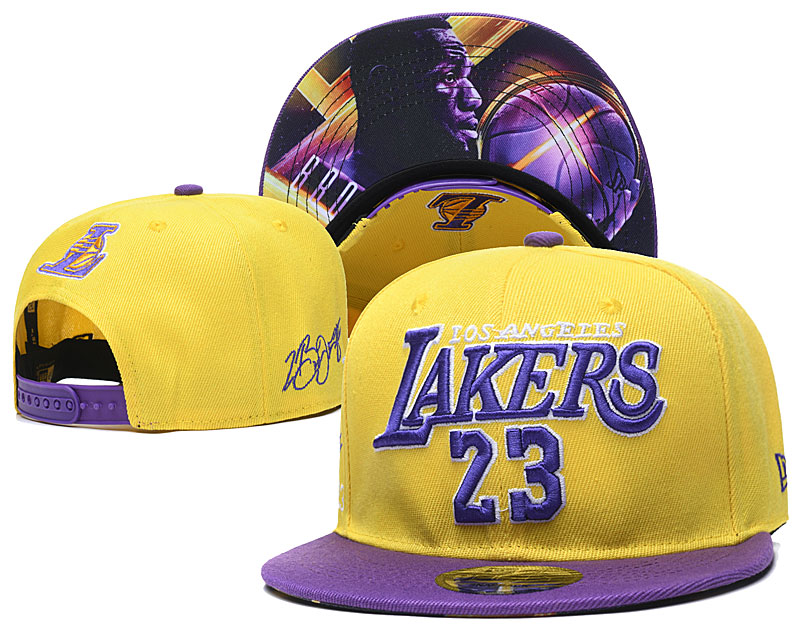 Lakers Team 23 Logo Yellow Adjustable Hat YD