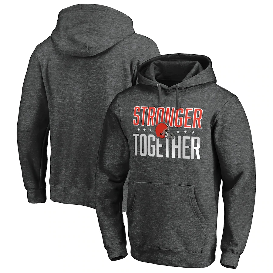 Cleveland Browns Heather Charcoal Stronger Together Pullover Hoodie