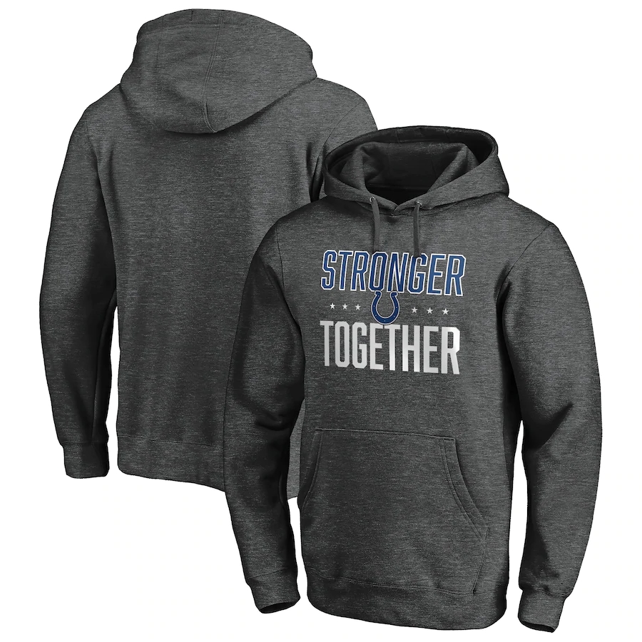 Indianapolis Colts Heather Charcoal Stronger Together Pullover Hoodie