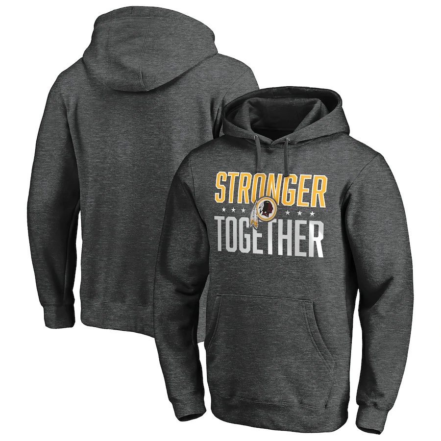 Washington Redskins Heather Charcoal Stronger Together Pullover Hoodie