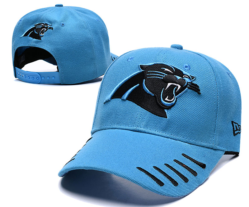 Panthers Team Logo Light Blue Peaked Adjustable Hat LH