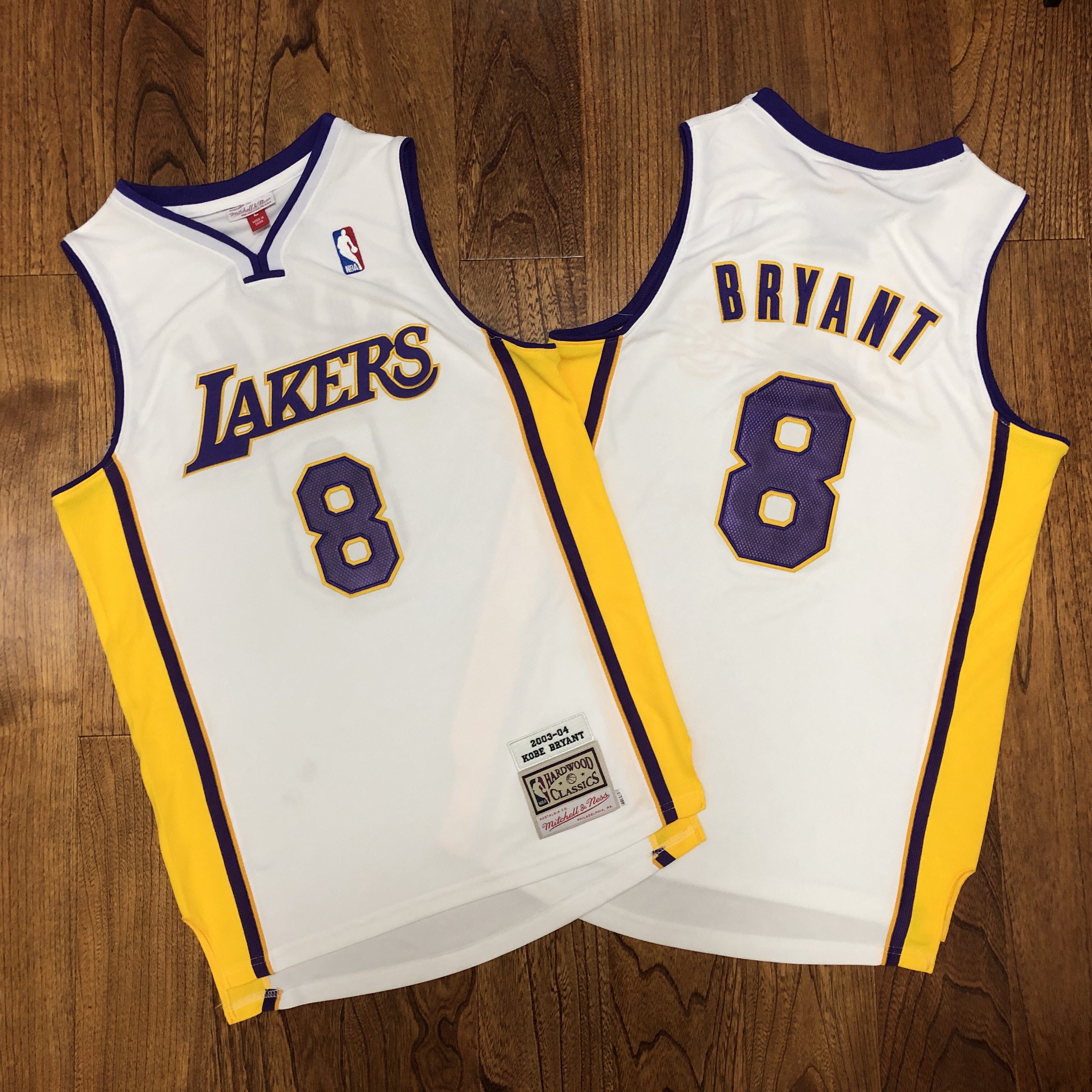 Lakers 8 Kobe Bryant White 2002-03 Hardwood Classics Jersey