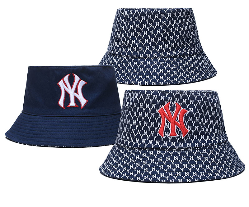 Yankees Team Logo Navy Double Side Wide Brim Hat SG