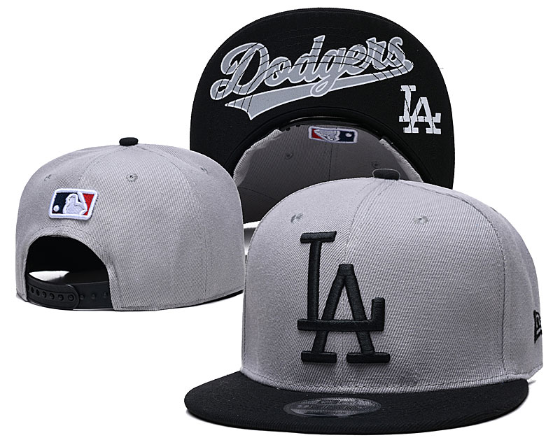 Dodgers Team Logo Gray Adjustable Hat GS